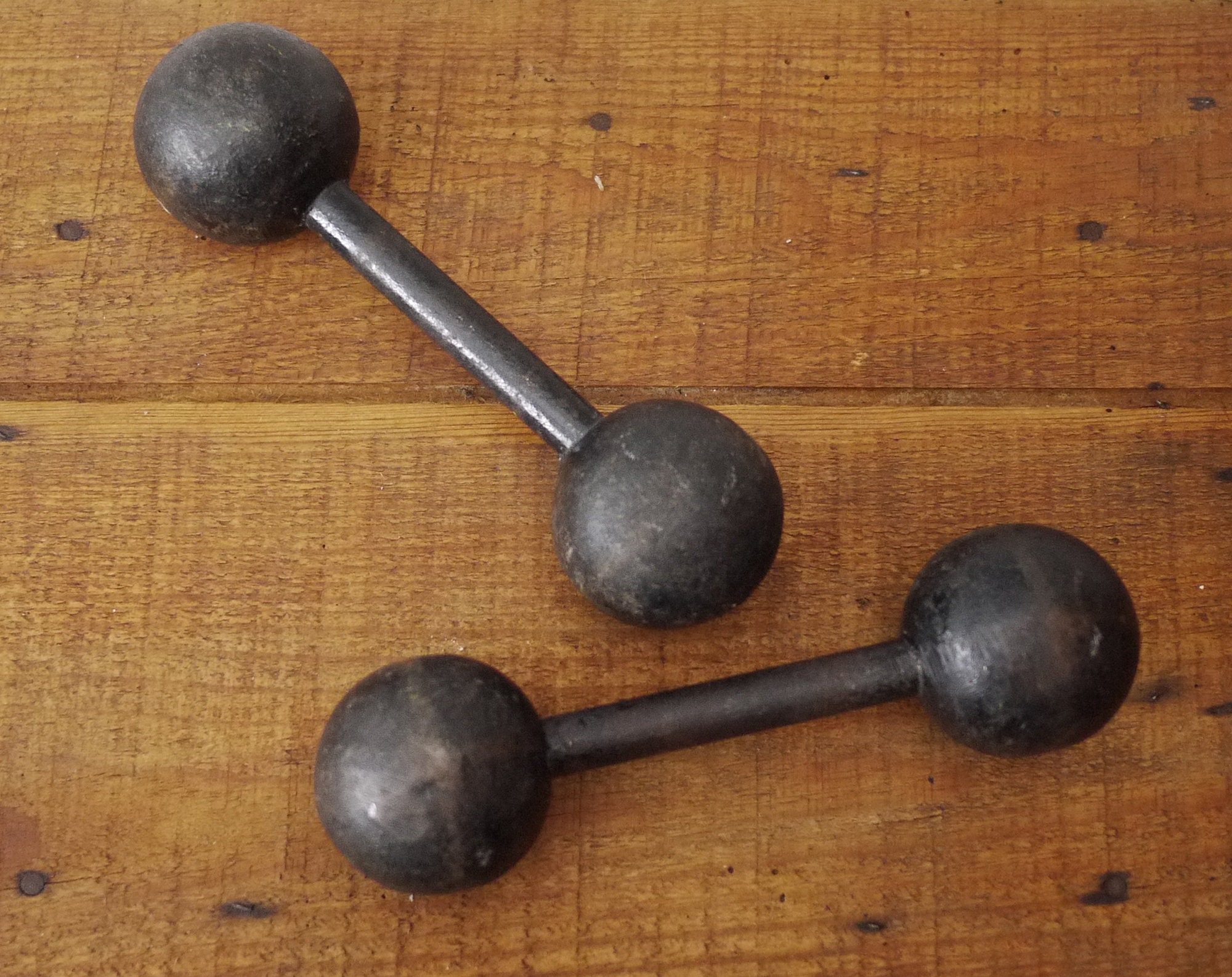 Antique Cast Iron Hand Weights French Dumbbel Weights