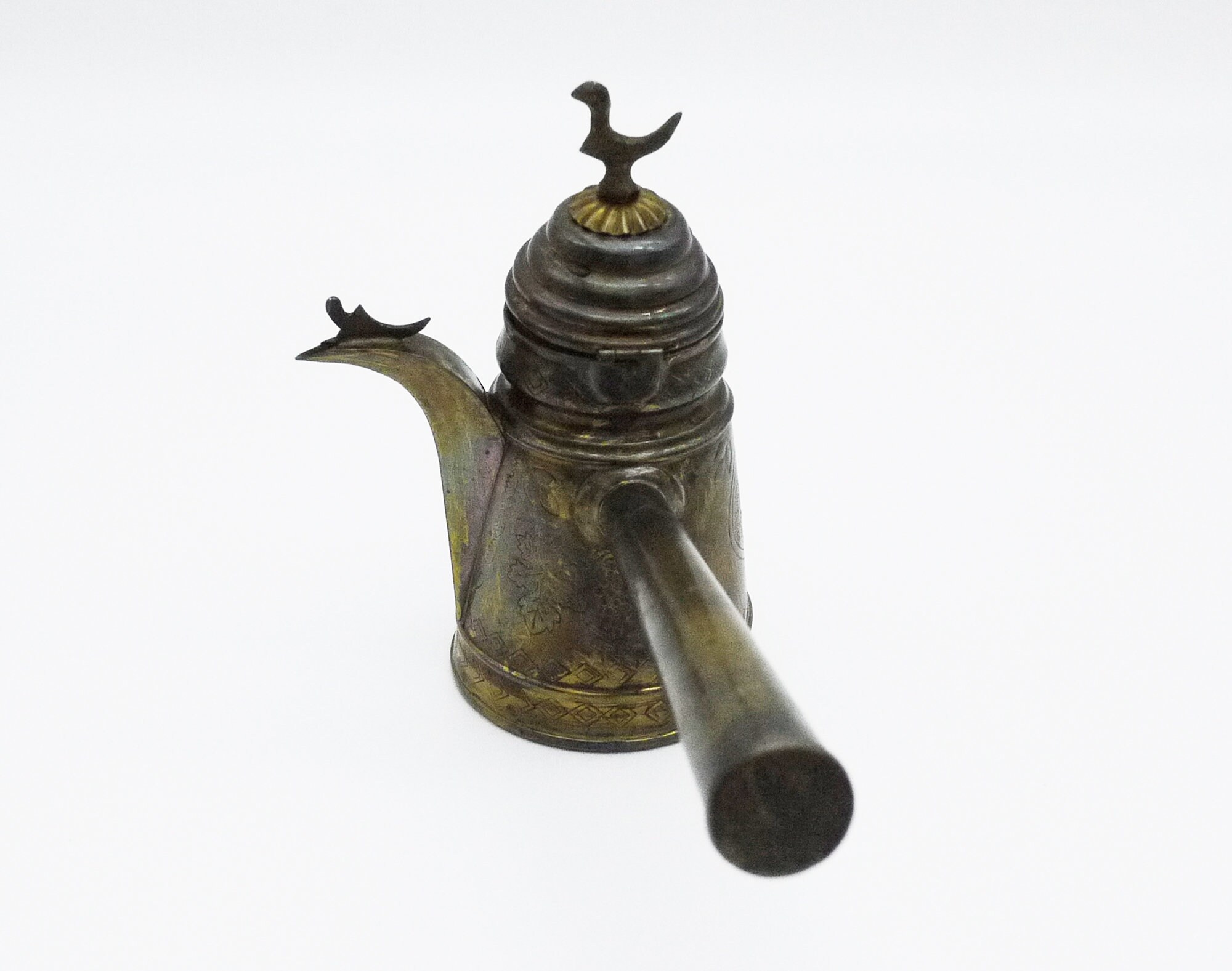 Turkish Coffee Pot, Hand Carved Brass Lidded Coffee Pot Cezve Istanbul