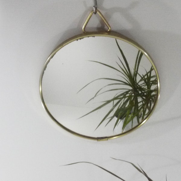 French Convex Mirror with Round Golden Frame
