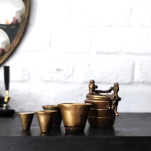 French Antique Brass Nesting Weights Nested Troy Weights Pile of Charlemagne