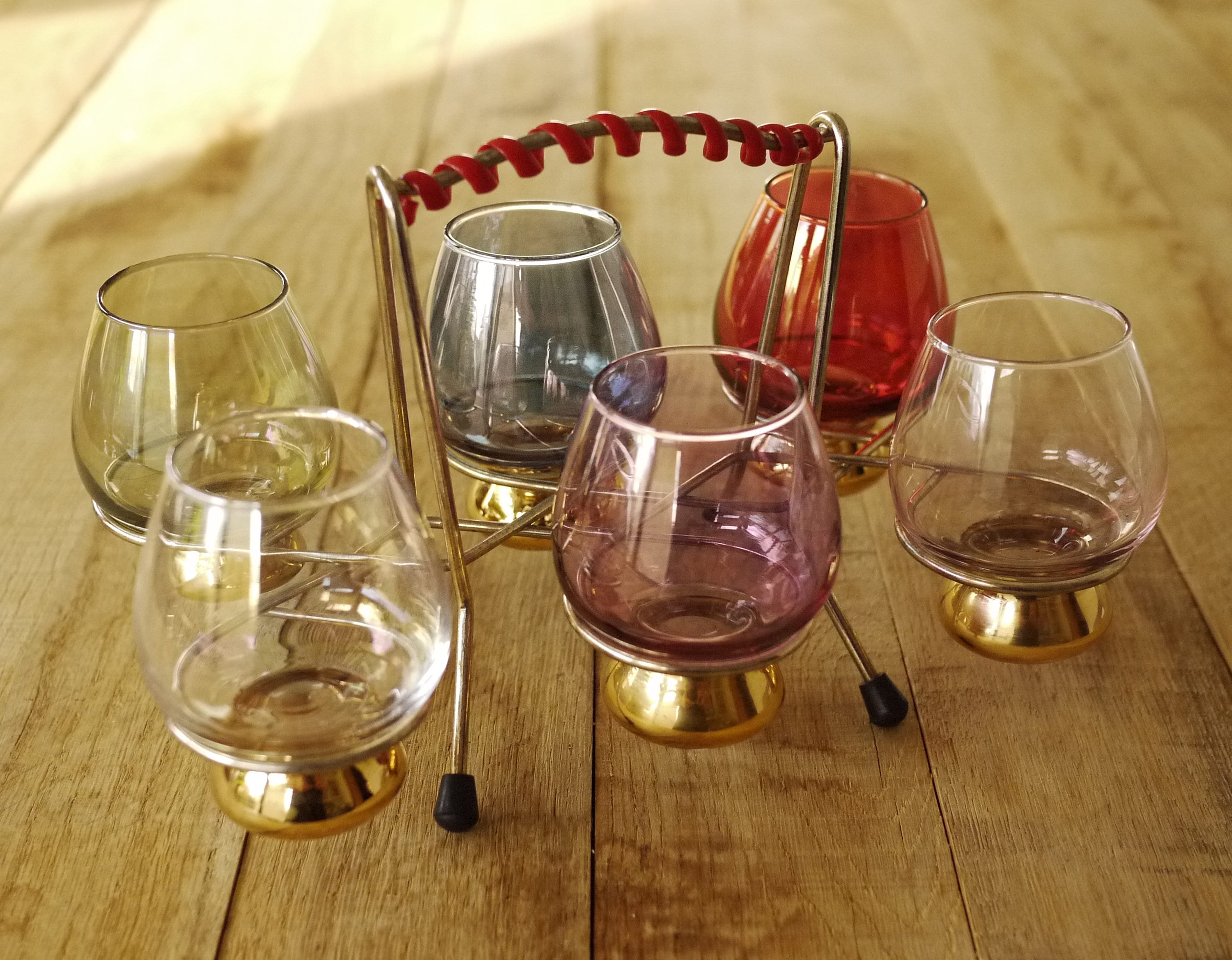 French Snifter Glasses with Caddy