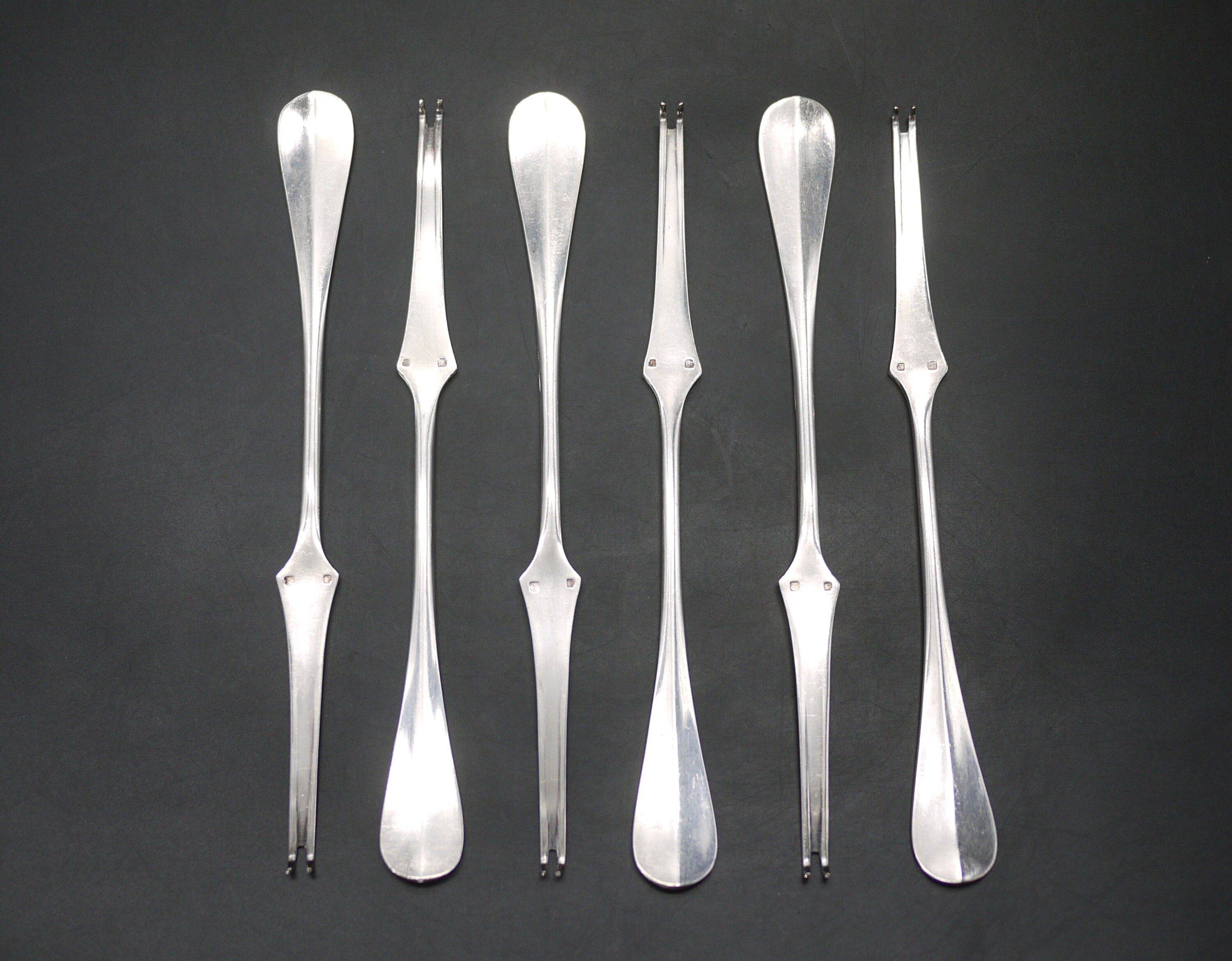 Vintage Silver Plate Lobster /Seafood Forks, S/6