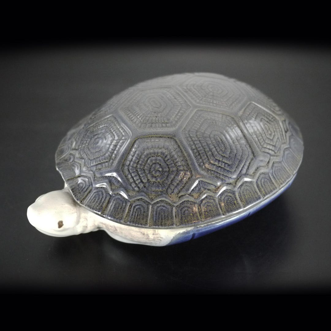 Turtle Shell Turreen French Majolica Turtle Tureen, Vintage Ceramic Terrine by Michel ...