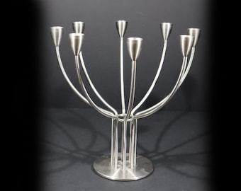 1990s Brushed Steel Candelabra by Hagberg for Ikea