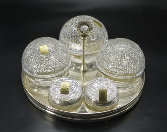 Taddei Sestini Kristall Krisla Condiment Set – 1970s Italian Tableware