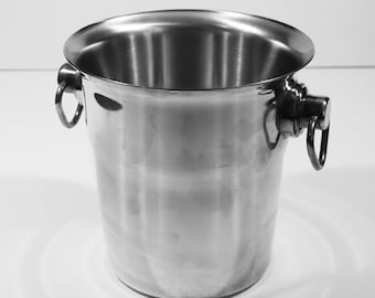 Vintage Champagne Bucket Chromed Steel Spring Switzerland Ice Bucket Wine Cooler