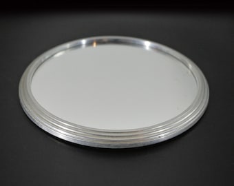 Vintage Round Mirrored Small Tray