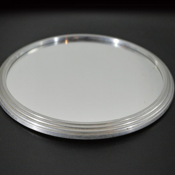 Vintage Round Mirrored Small Tray