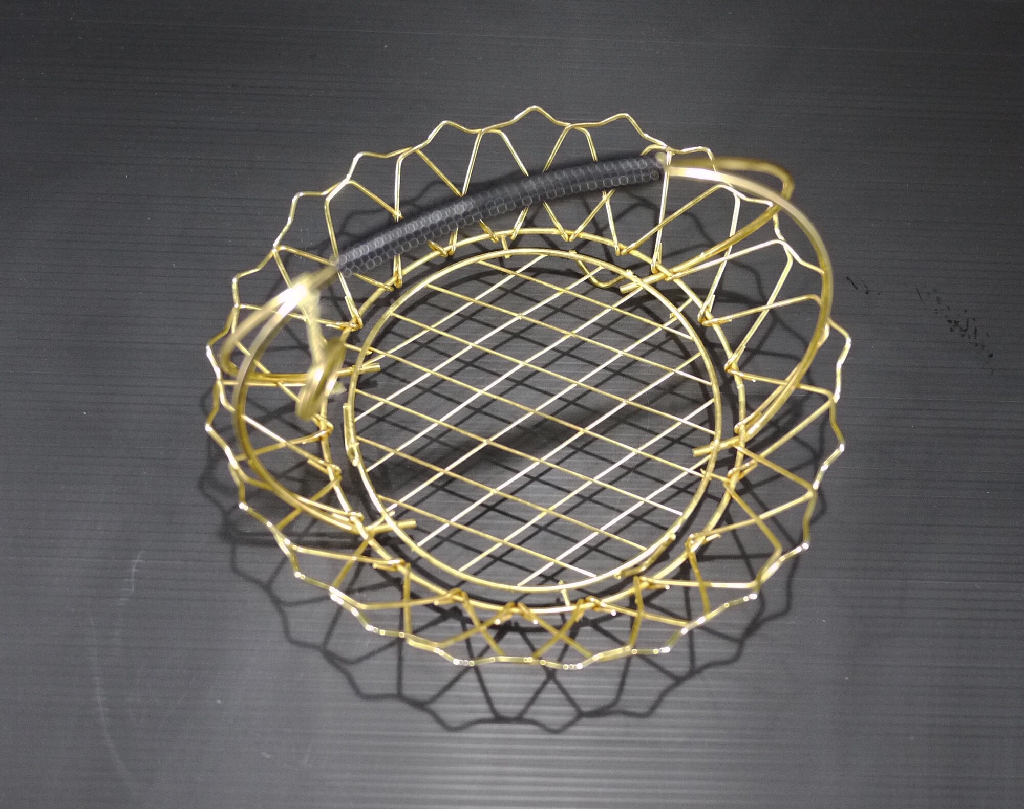 French Wire Gold Basket with Handle