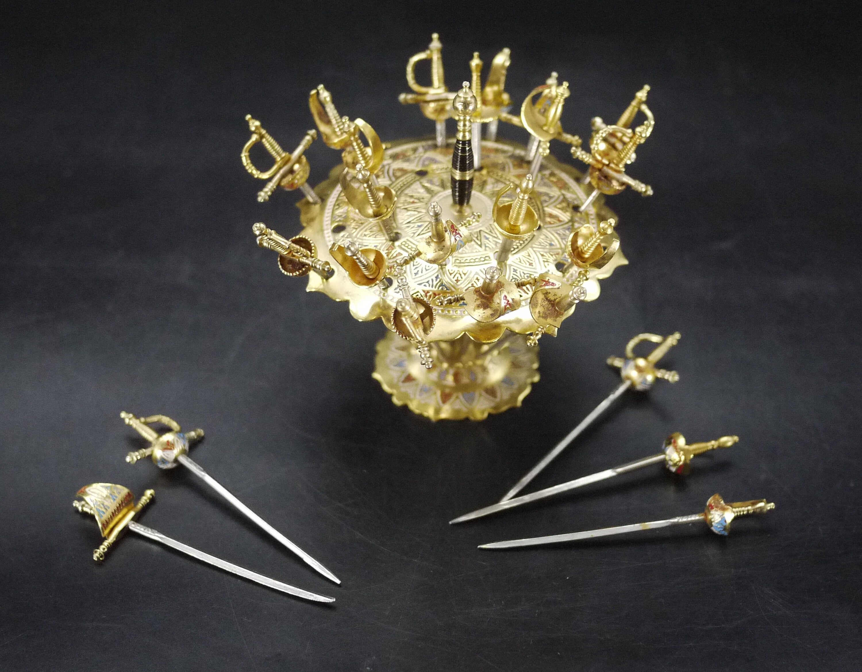 Vintage Brass Sword Cocktail Picks by Toledo