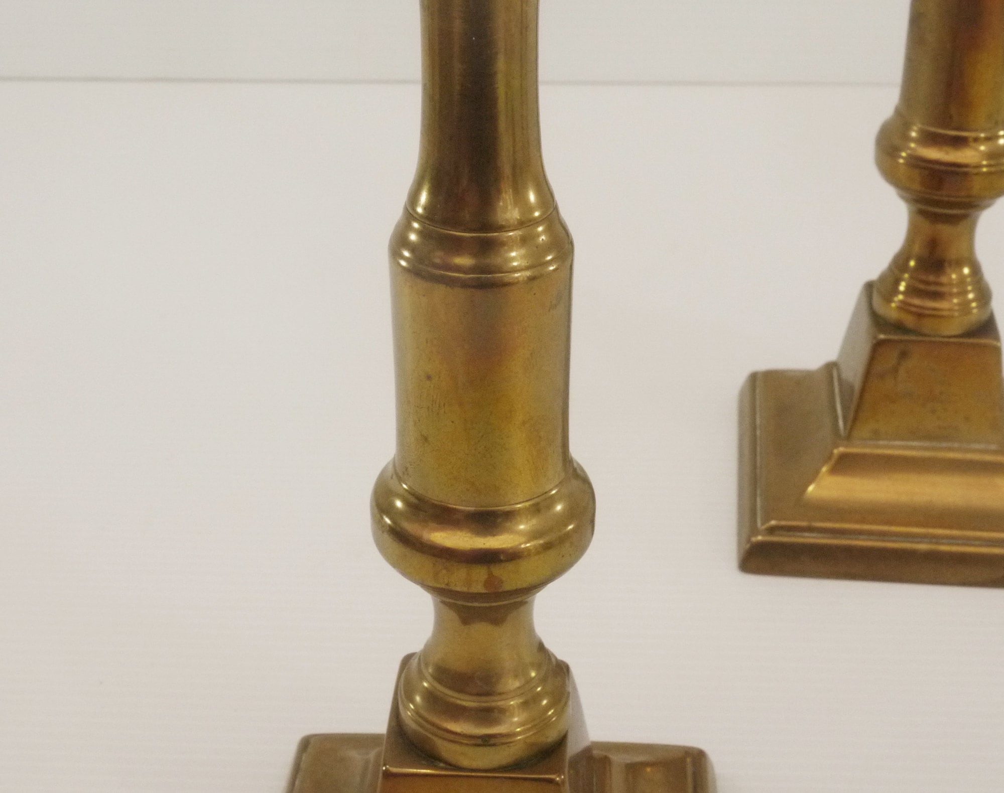 French Antique Brass Candle Holders, Pair Of French Brass Candlesticks