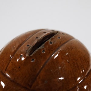 Vintage Soccer Ball French Pottery Coin Bank image 5