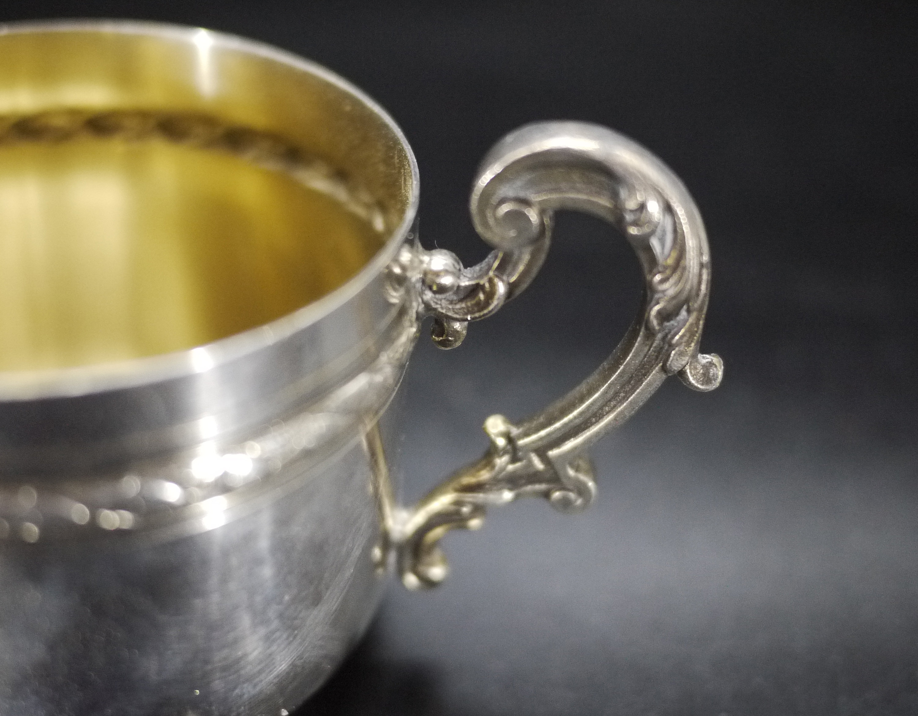 French Silver Plate Coffee Cups And Saucers Antique Set