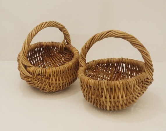 希少　フランス　籐 バスケット かご　ラタン　アンティーク　ヴィンテージ イギリス アンティーク ショッピングバスケット/カントリー/インテリア