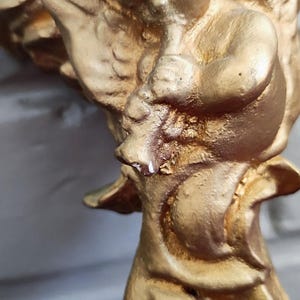 Antique Italian Cherub Wall Sconce Shelf, Gilded Plaster Pair Corbels image 16
