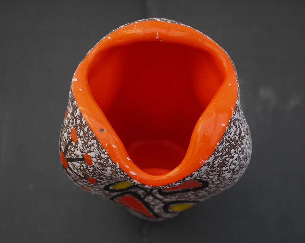 1950s French Enamel Ceramic Vase Le Vaucour Vallauris