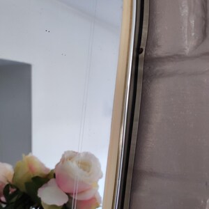 French Asymmetric Brass Wall Mirror, 1960s Rockabilly Decor image 10