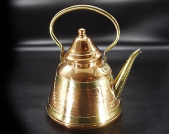 Vintage Copper and Brass Large Kettle