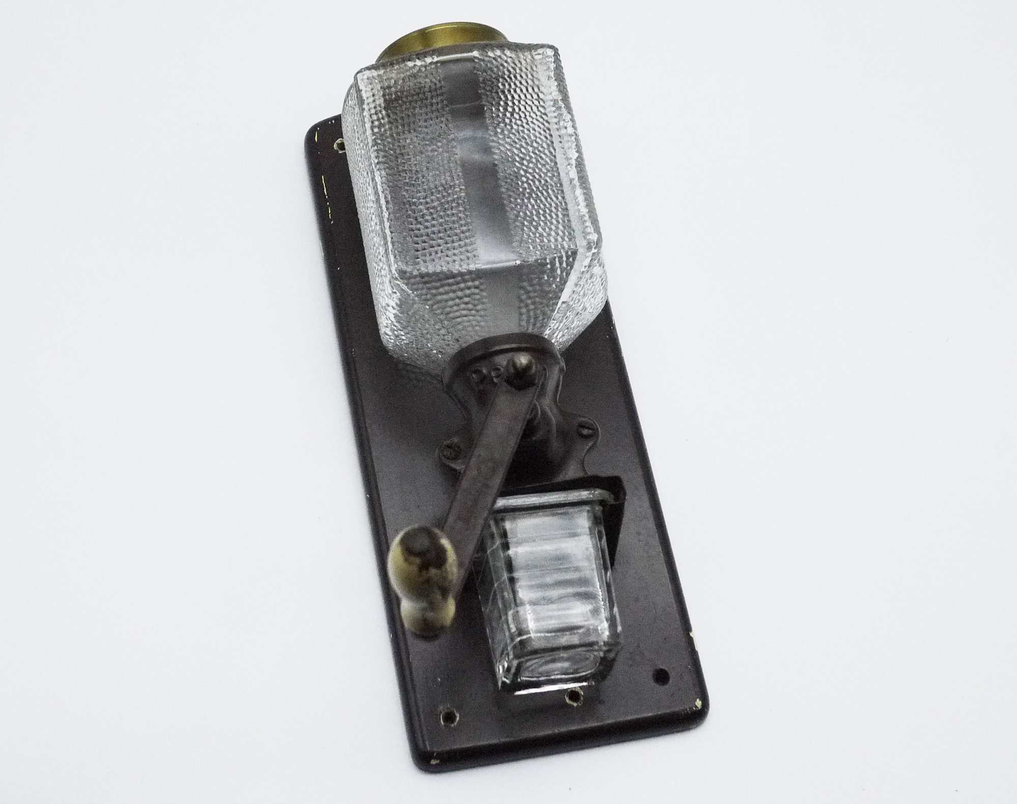 Antique Wall Coffee Grinder, PeDe Dienes Glass Mokka Mill