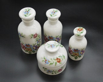 French Paris Porcelain Vanity Perfume Bottles Vintage Porcelain Perfume Oil Jars