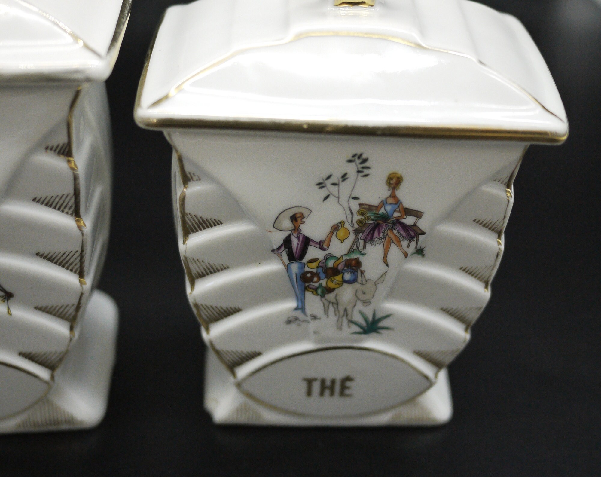 Limoges Porcelain Kitchen Canisters, S/4