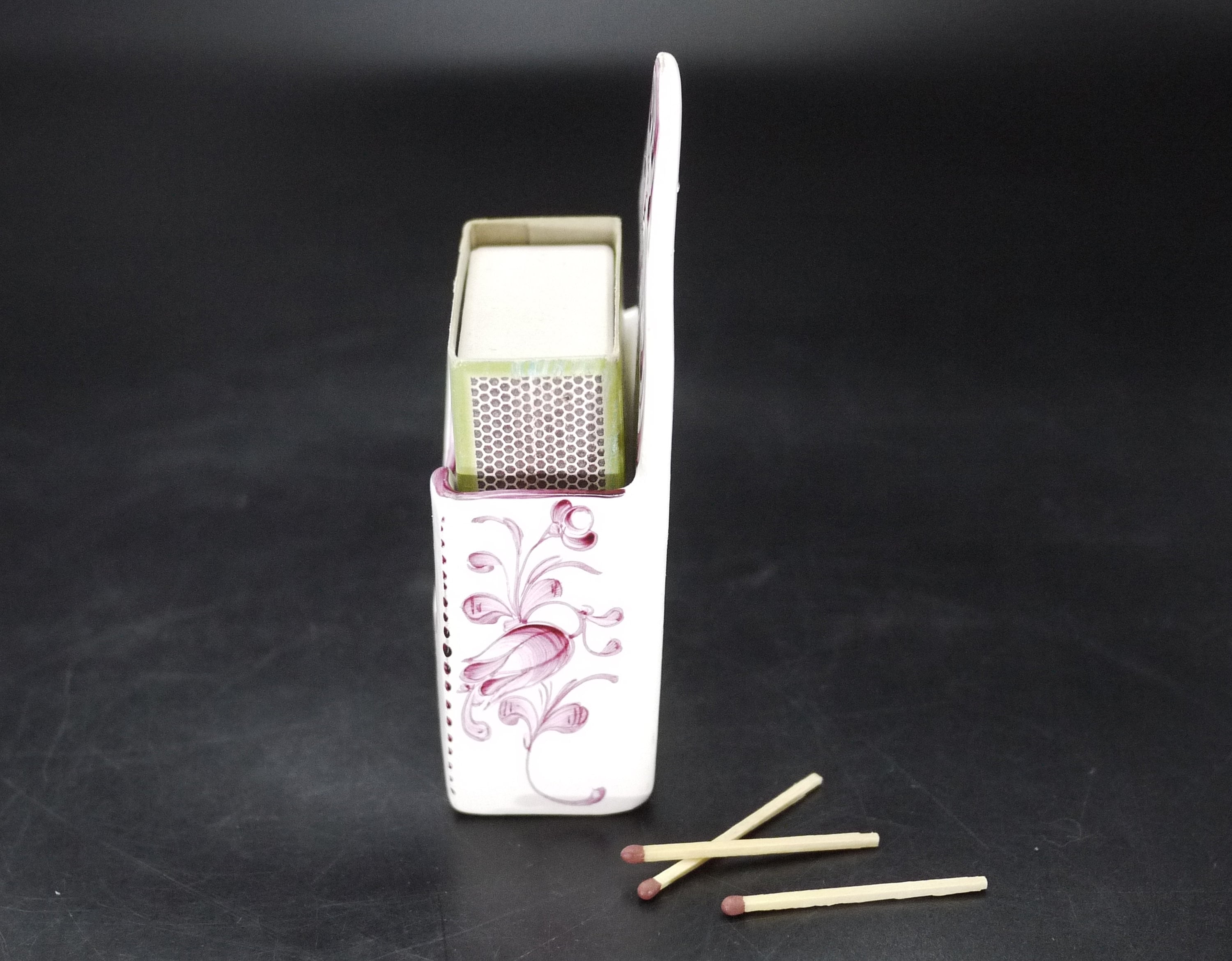 French Vintage Ceramic Match Box Holder