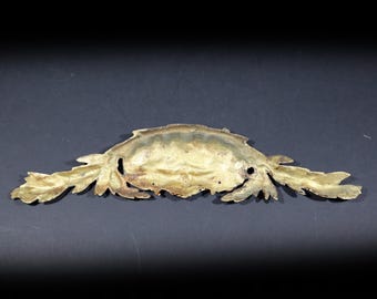 Antique French Gilt Bronze Pediment Medium Size Fronton Rococo Ornament Furniture Hardware