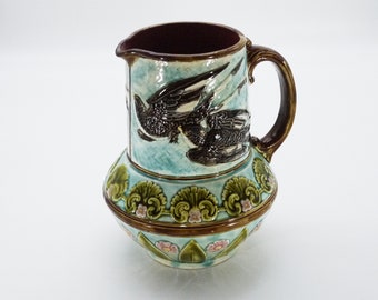 19th Century Antique Majolica Pitcher From Mouzin Lecat