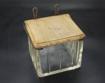 Antique French Salt Box with Wooden Lid