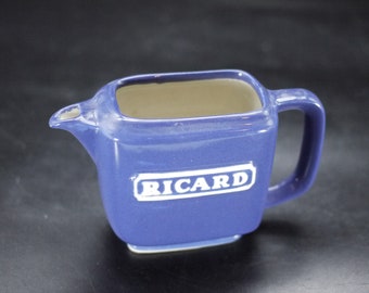 French Ricard Mini Blue Ceramic Jug