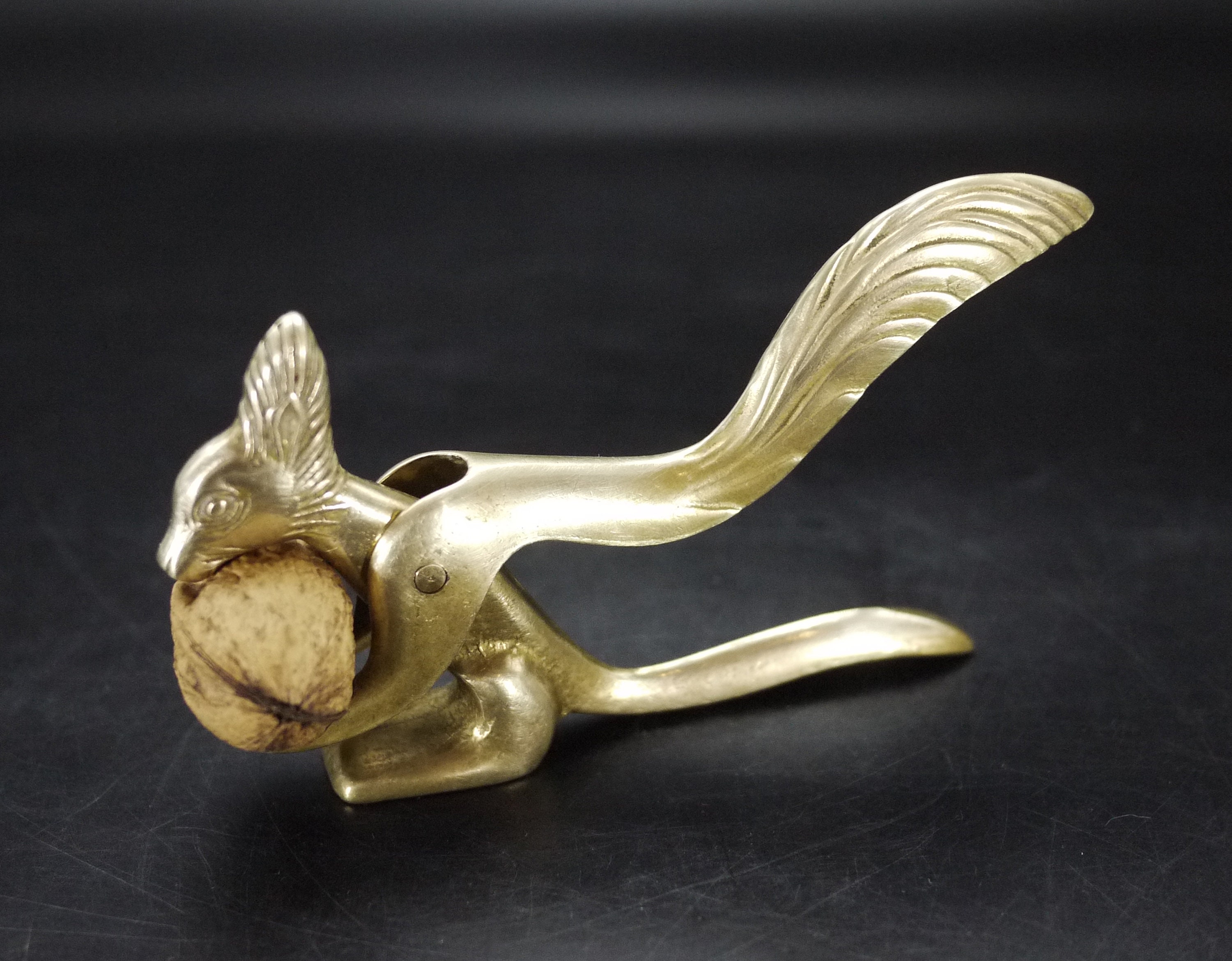 Vintage Brass Squirrel Nutcracker