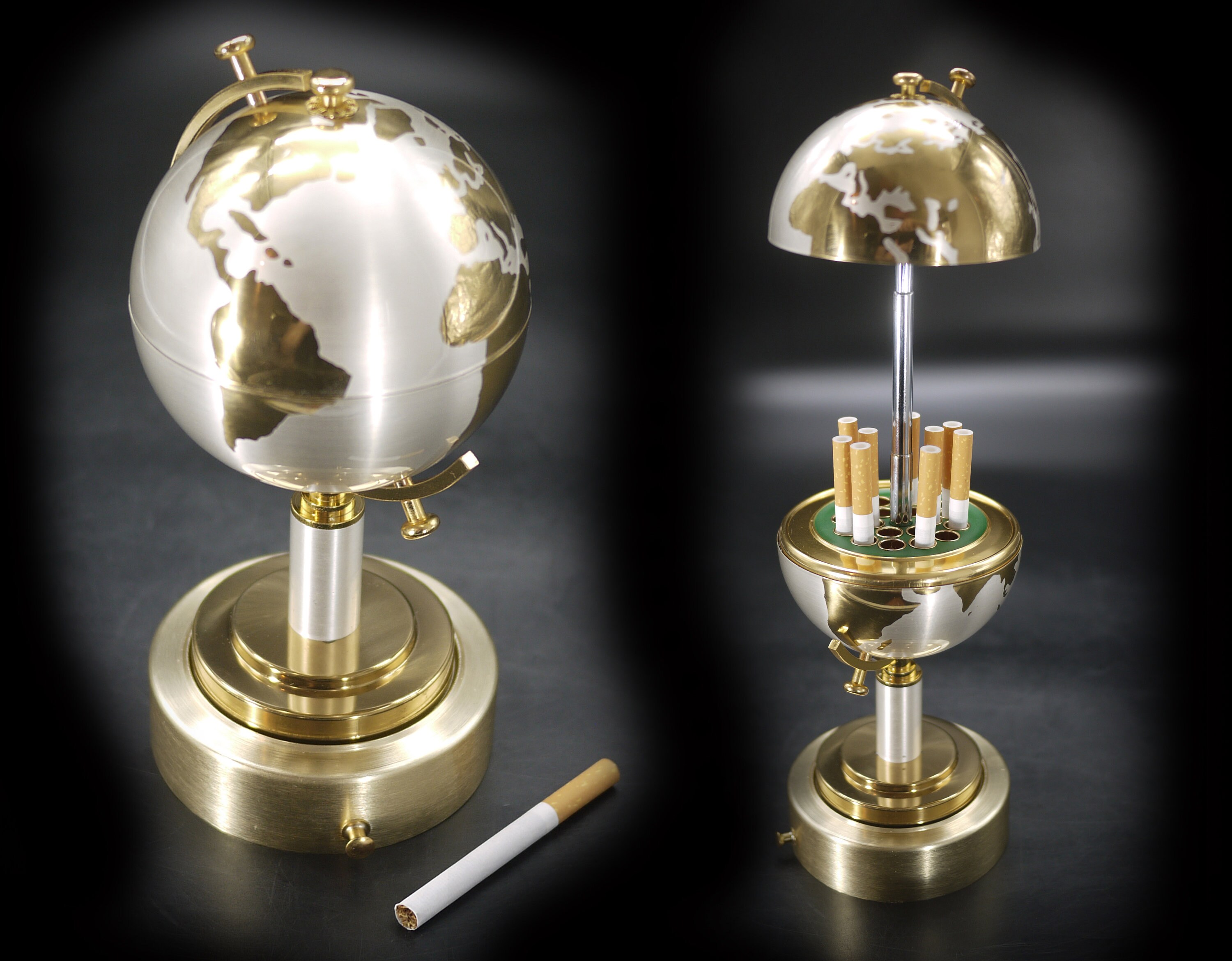 Vintage World Globe Cigarette Dispenser Windmill