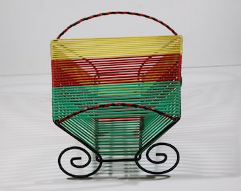 French Vinyl Record Rack Holder Vintage Wire LP Singles Record Tabletop Stand