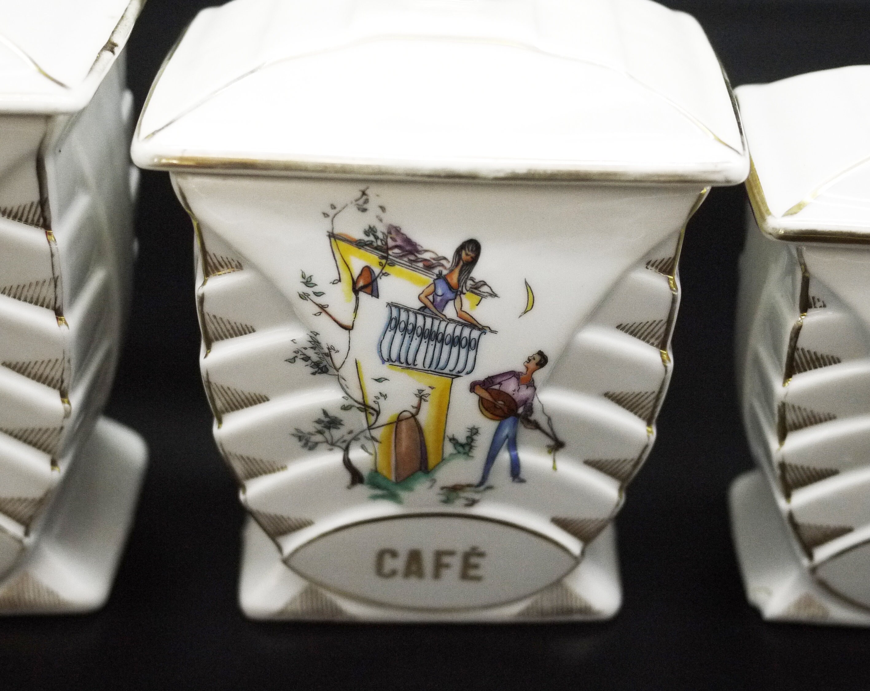 Limoges Porcelain Kitchen Canisters, S/4