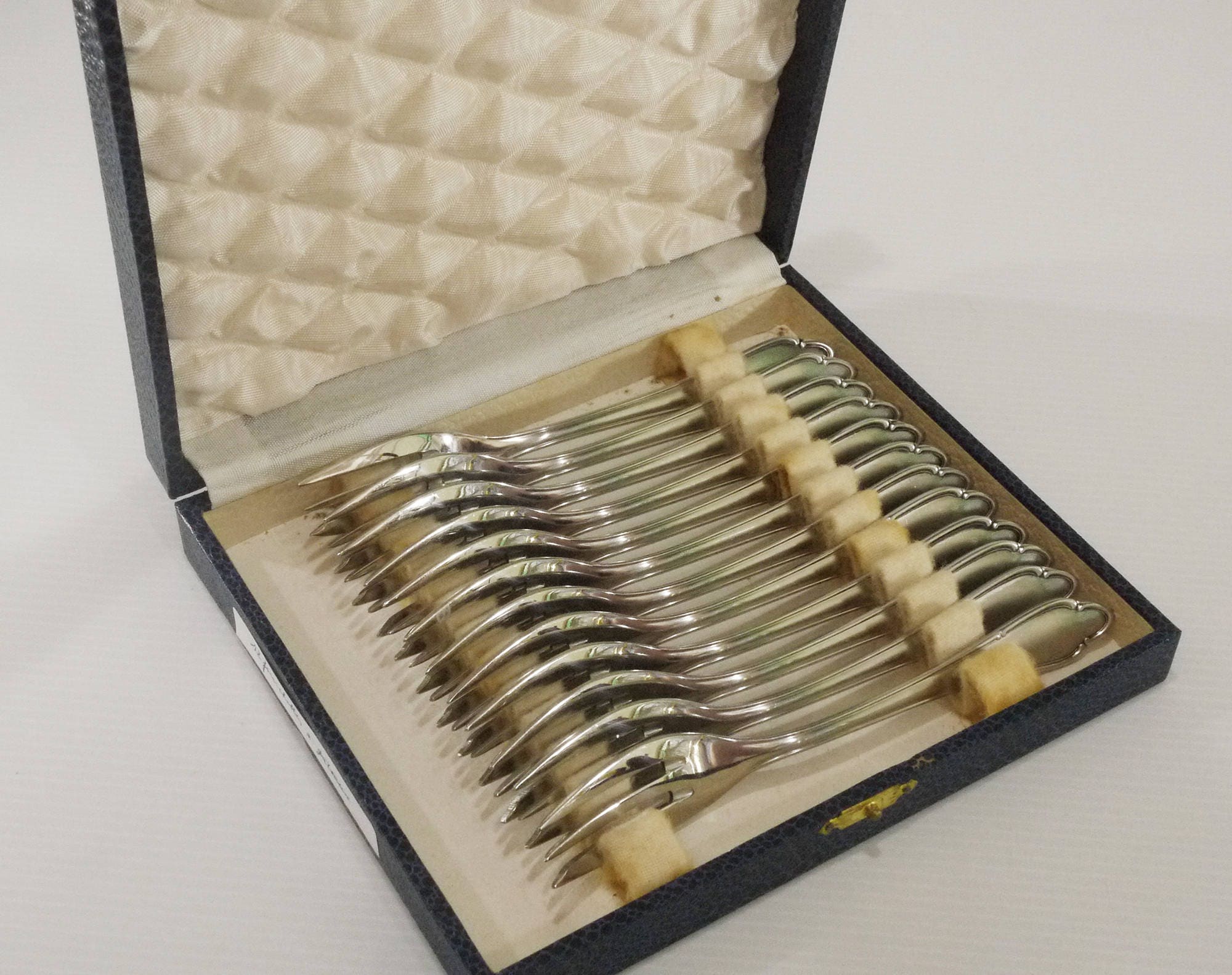 Vintage Dessert Forks Roneusil Stainless, set of 12 in Original Box