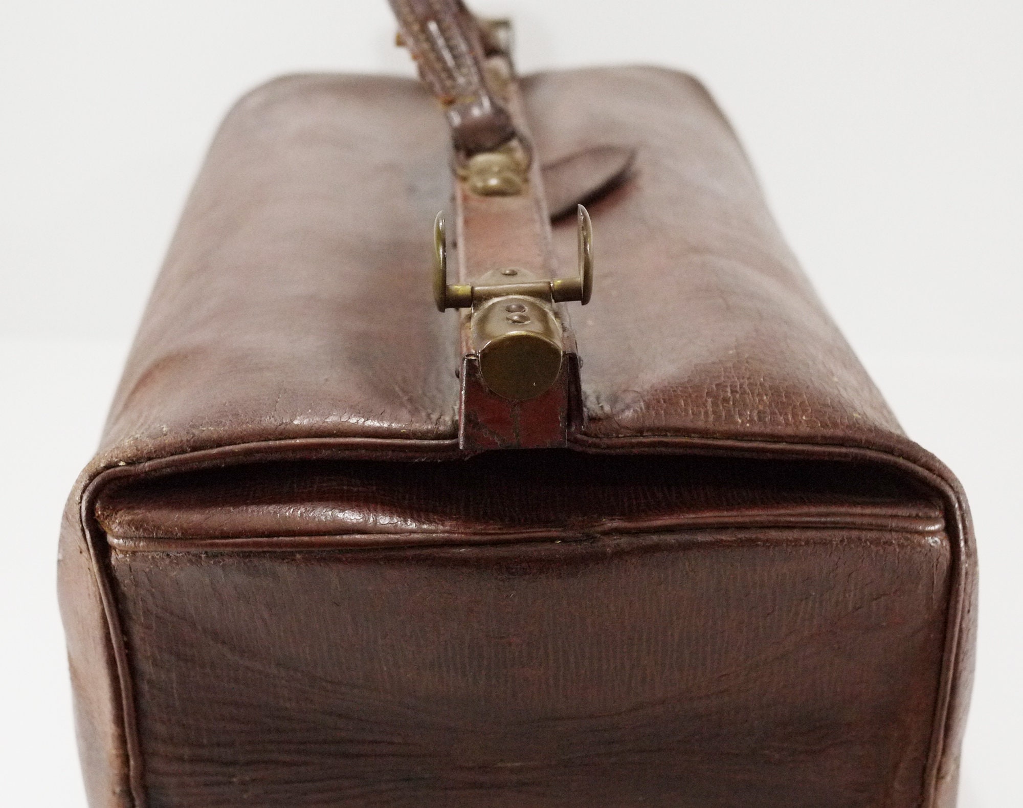 French Antique Leather Doctor's Bag, Medical Bag, Collectible Luggage