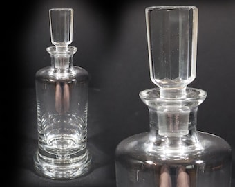 Vintage Crystal Whiskey Decanter with Stopper Mid Century German Bourbon Carafe