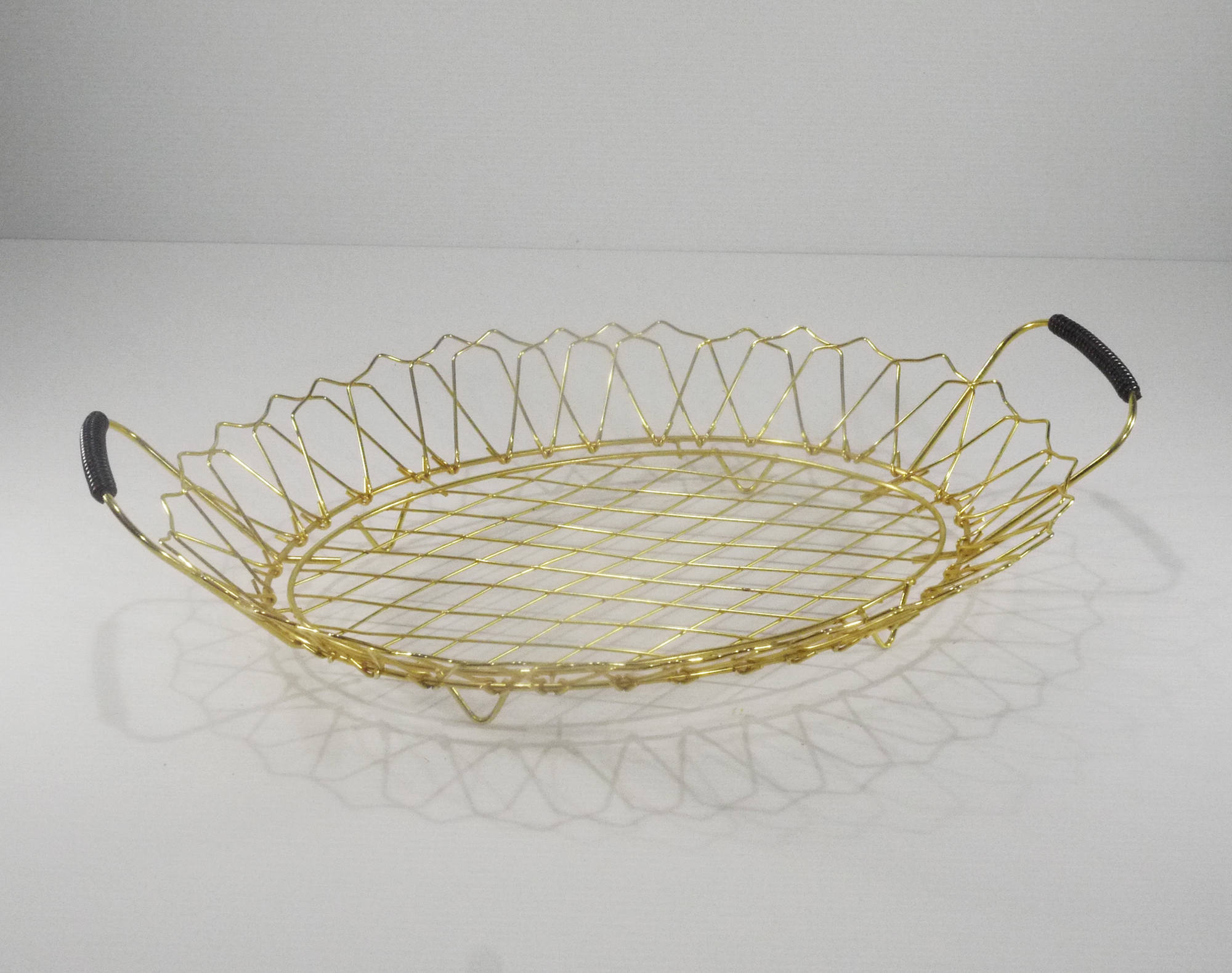 French Gold Wire Basket with Handles