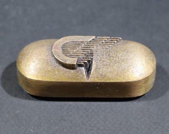 Vintage Bayer Pill Paperweight – Mid-Century Bronze Desk Decor