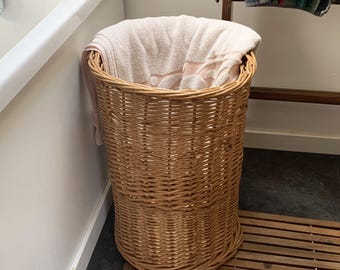 French Vintage Waste Basket Large Wicker Laundry Basket Country Home Decor