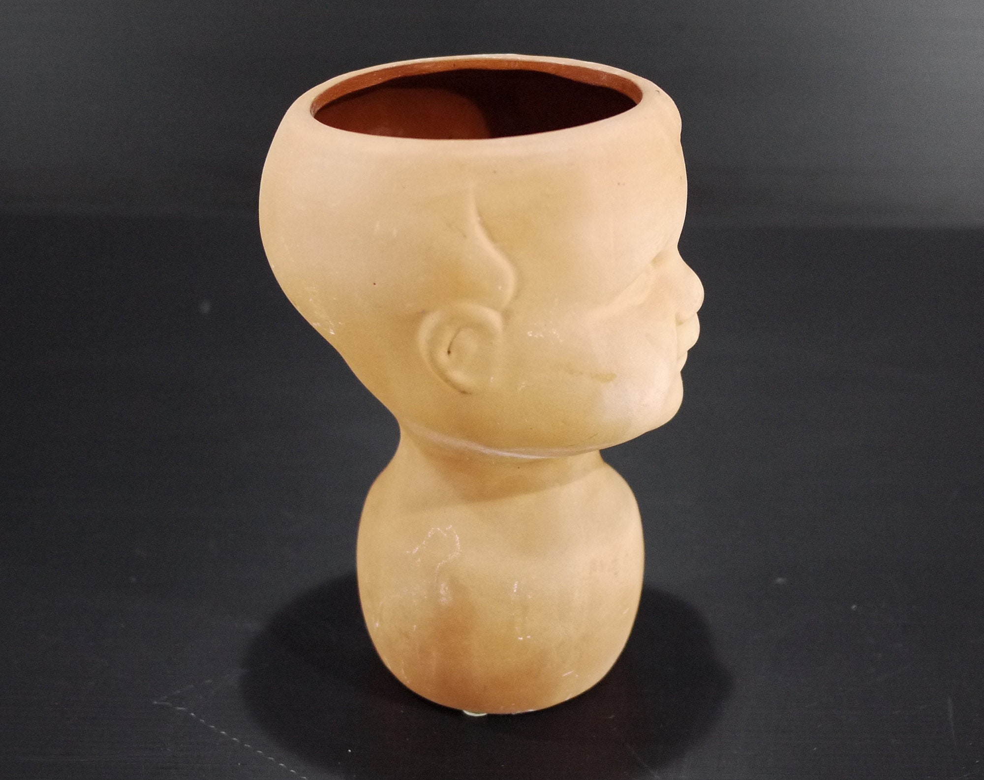Vintage Doll Head Terracotta Planter