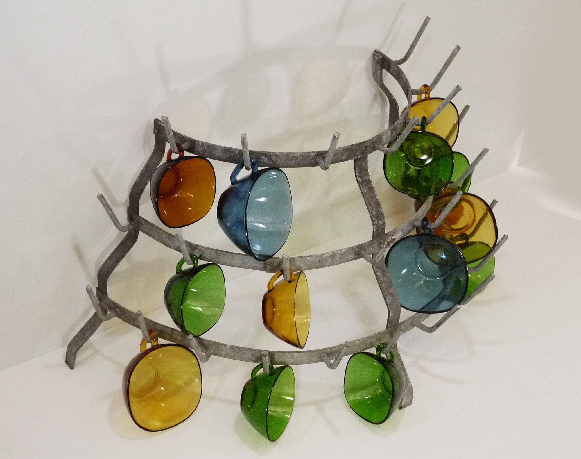 French Wine Bottle Drying Rack, Zinc Drying Rack Wall Mounted