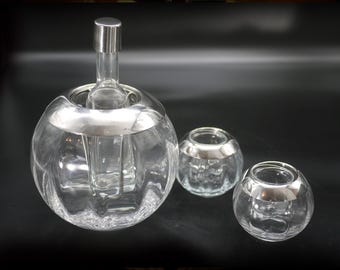 Vintage Crystal Caviar Vodka Cooler Service - French Saint Hilaire Paris Barware