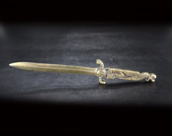 French Antique Brass Dagger Letter Opener