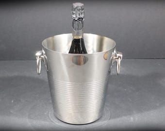 Vintage French Chrome Champagne Bucket Vintage Letang Remy Wine Cooler Modern Bar Accessories