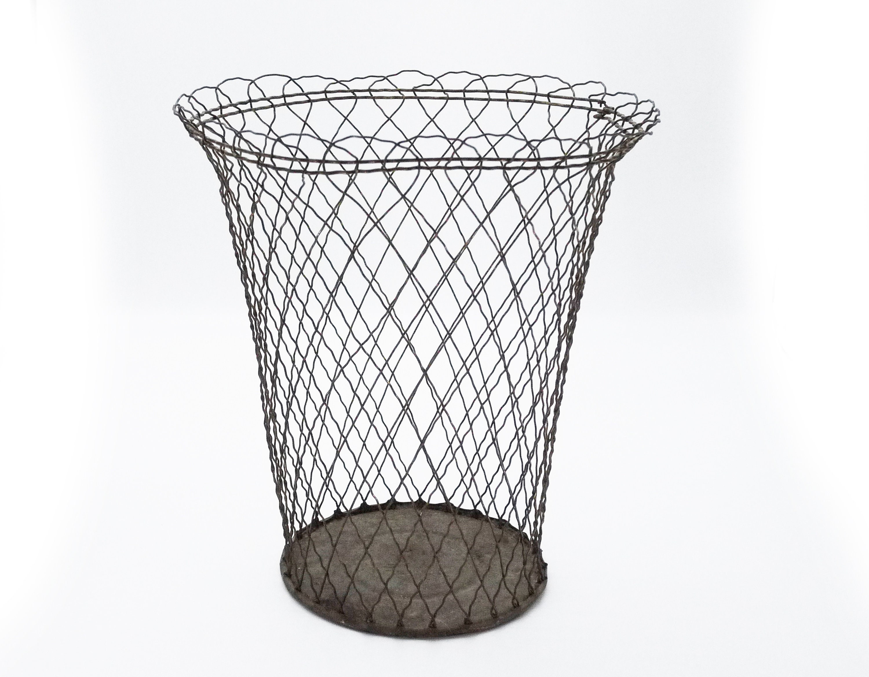 Vintage French Wire Mesh Waste Paper Basket
