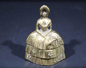Vintage Brass Bell Dinner Table Bell Rustic Lady Service Bell, Farmhouse Kitchen