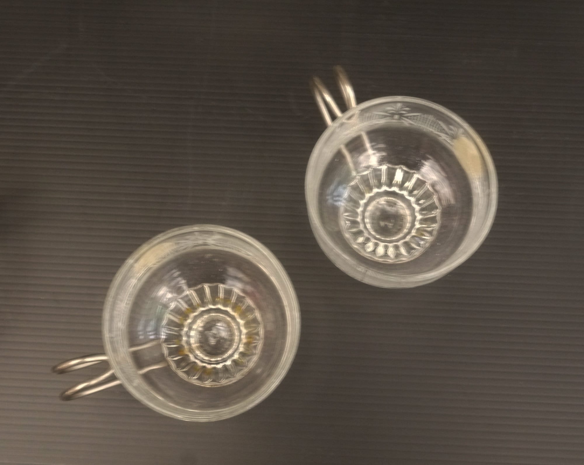 Vintage Glass Espresso Cup with Removable Stainless Holder set of 10