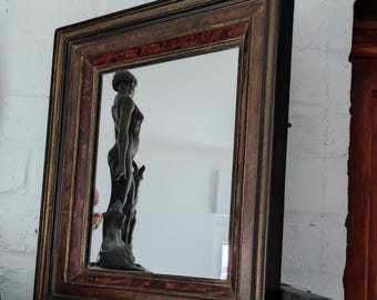 Antique Dutch Frame in Walnut Veneer with Mirror