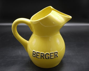 Vintage Berger Pastis Ceramic Tall Large Pitcher